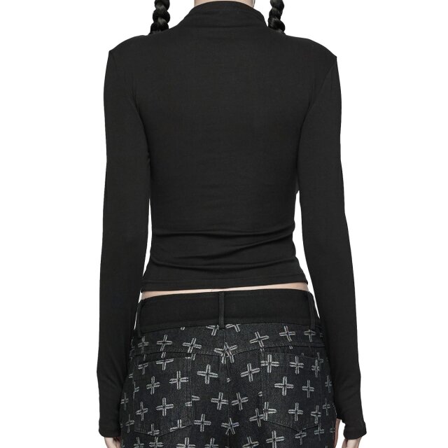 Punk Rave Shirt Dark Elements mit Schnürung XS-S