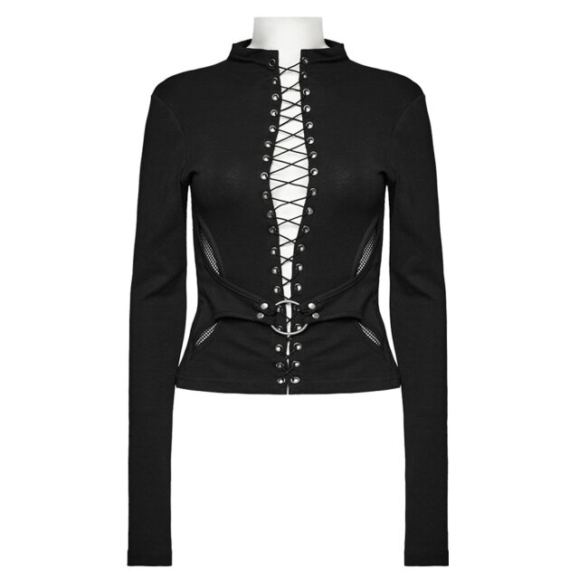 Punk Rave Shirt Dark Elements mit Schnürung XS-S