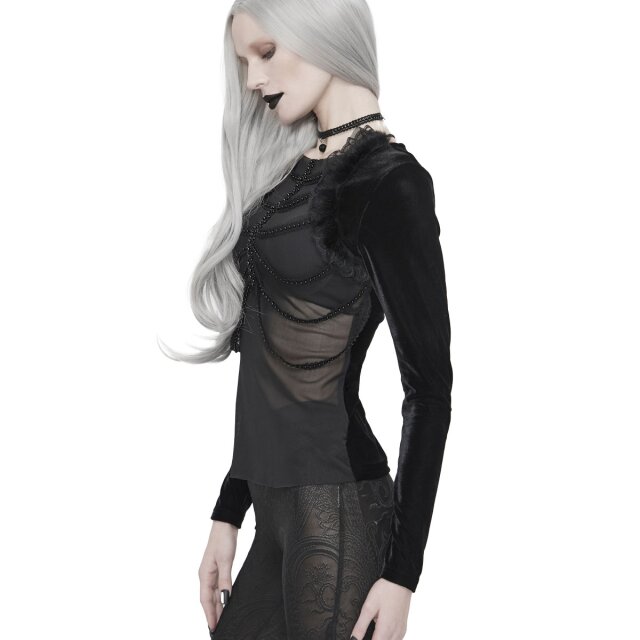 Eva Lady mesh shirt Melisandre in two-layer bolero look