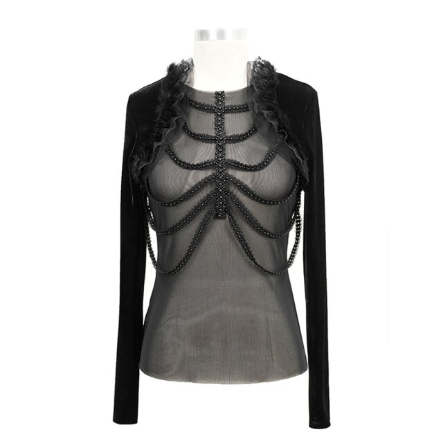 Eva Lady mesh shirt Melisandre in two-layer bolero look