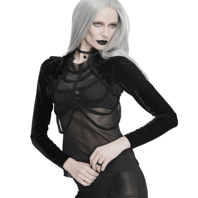 Eva Lady mesh shirt Melisandre in two-layer bolero look