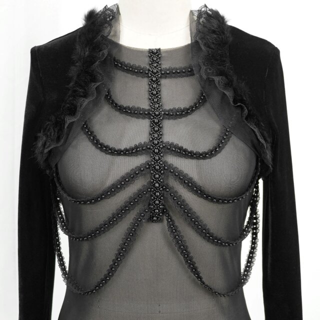 Eva Lady mesh shirt Melisandre in two-layer bolero look