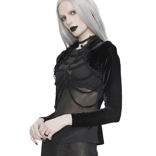 Eva Lady mesh shirt Melisandre in two-layer bolero look