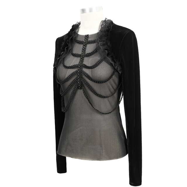 Eva Lady mesh shirt Melisandre in two-layer bolero look
