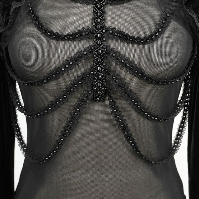 Eva Lady mesh shirt Melisandre in two-layer bolero look