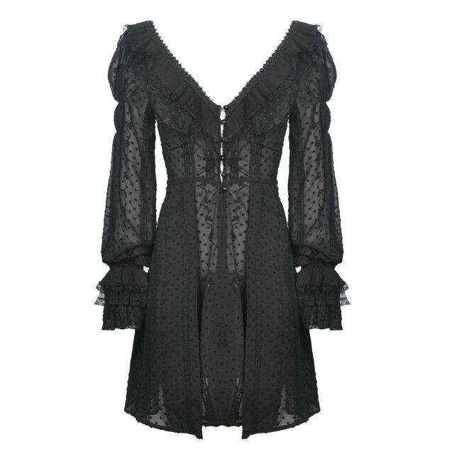 Dark In Love semi-sheer tunic Vespertine with puff sleeves