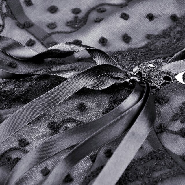 Dark In Love halbtransparente Tunika Vespertine mit Puffärmeln S