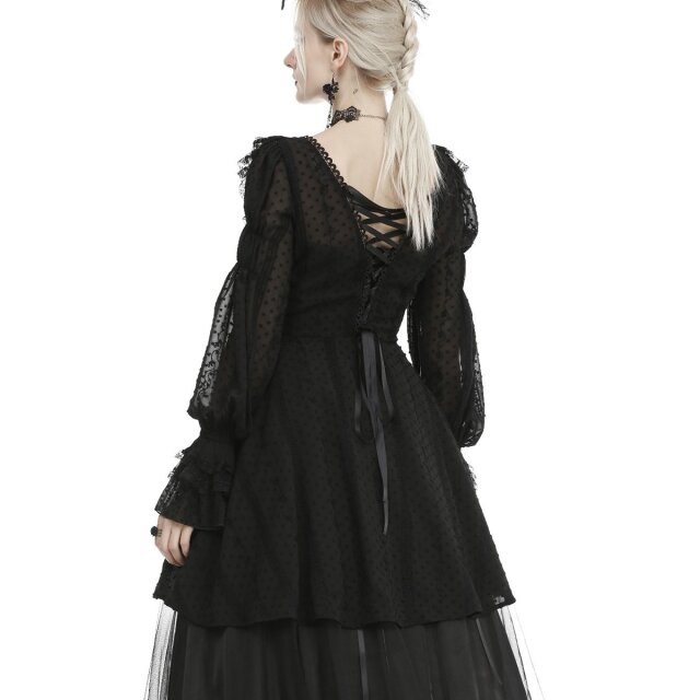 Dark In Love halbtransparente Tunika Vespertine mit Puffärmeln S