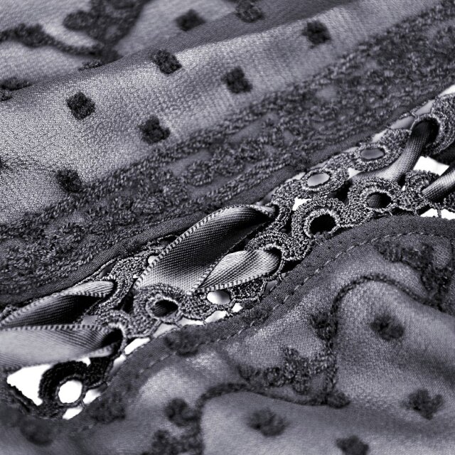 Dark In Love semi-sheer tunic Vespertine with puff sleeves