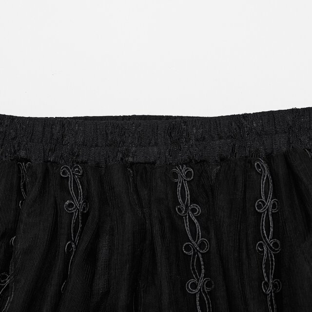 Transparenter PUNK RAVE Maxi-Rock Majesty mit Borten XL-XXL
