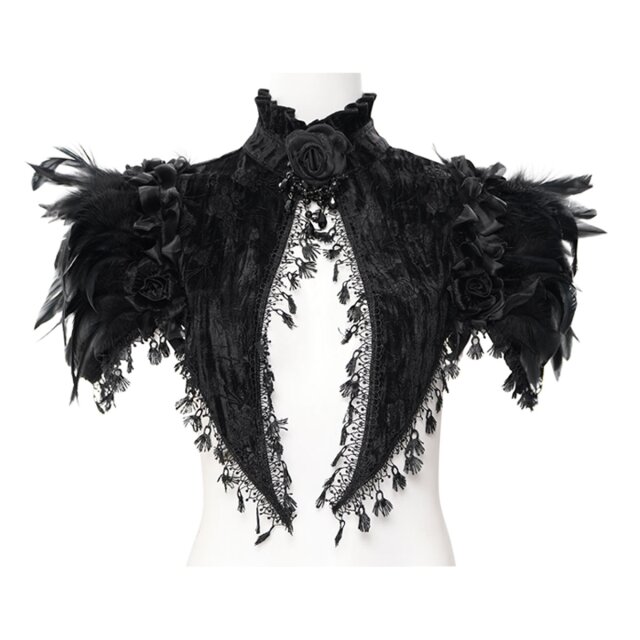 Kurzes Victorian Goth Bolero-Cape Nostalgia 3XL-4XL