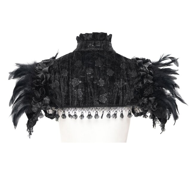 Kurzes Victorian Goth Bolero-Cape Nostalgia 3XL-4XL