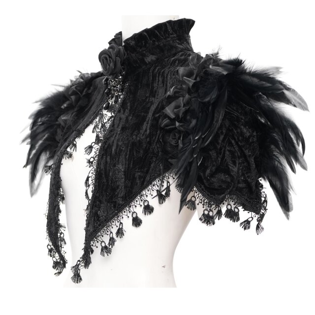Kurzes Victorian Goth Bolero-Cape Nostalgia 3XL-4XL