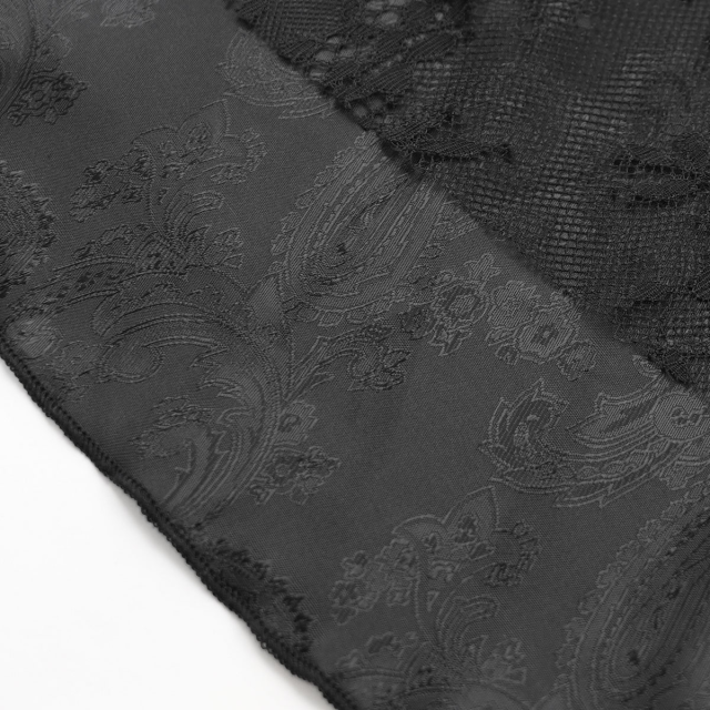 Gothic Zipfel-Minikleid Dark Glamour mit Perlen