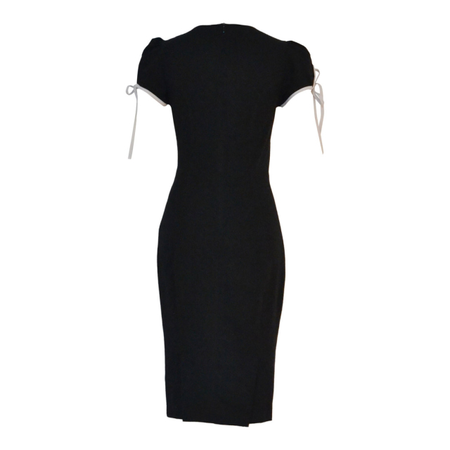Schwarzes Pin-Up-Dress Lamour Noir mit weißer Schleife - Größe: XXL