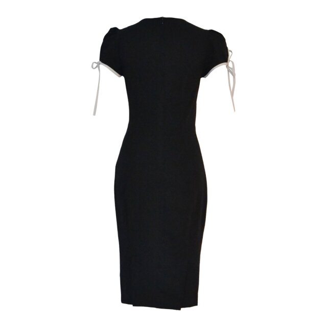 Black Pin-Up-Dress Lamour Noir with white bow - size: XXL