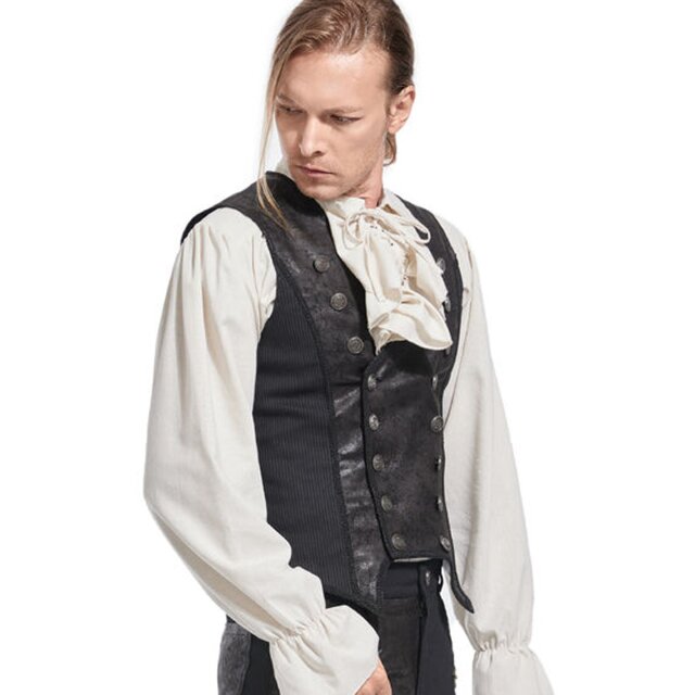 Zweireihig geknöpfte Steampunk Herrenweste Master-Jefferson