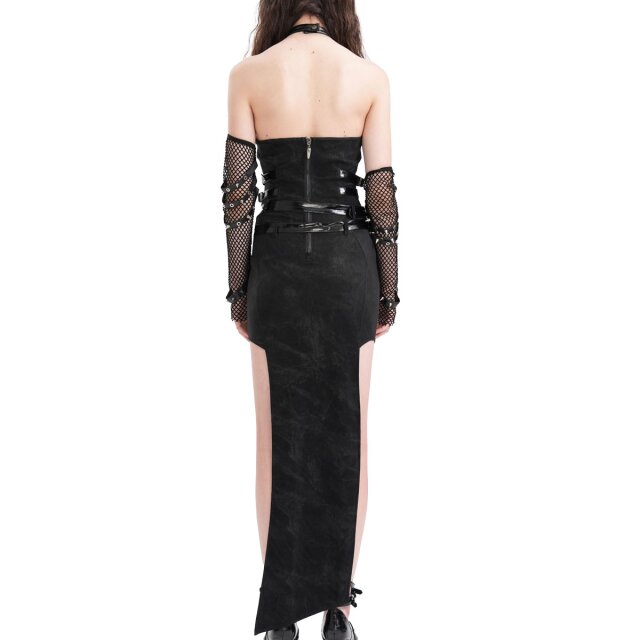 Langes Neckholder Kleid Other Side mit hohen Beinschlitzen L