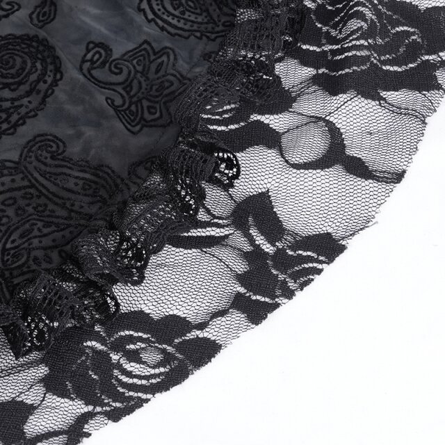 Lange Victorian Goth Vokuhila-Jacke Shadow Soiree mit Kapuze L