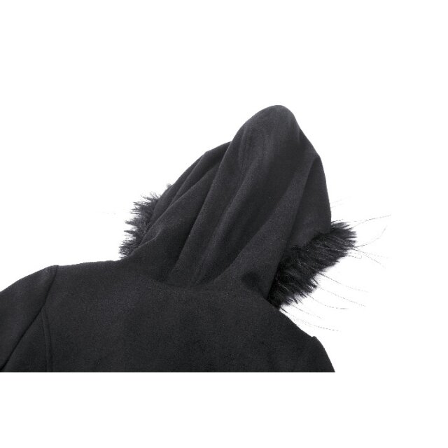 Long gothic coat Nocturnal Perfection with fake fur trim and hood