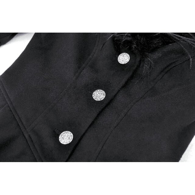 Long gothic coat Nocturnal Perfection with fake fur trim and hood