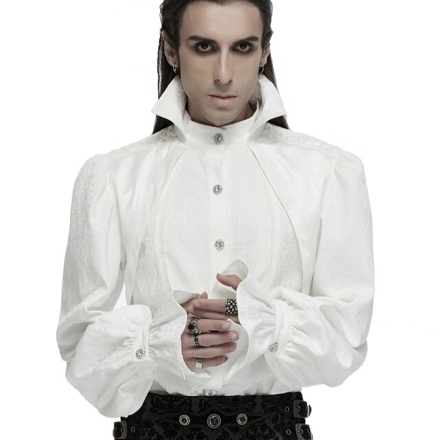 Punk Rave Victorian Goth shirt Mr Monstermacher with vampire collar black