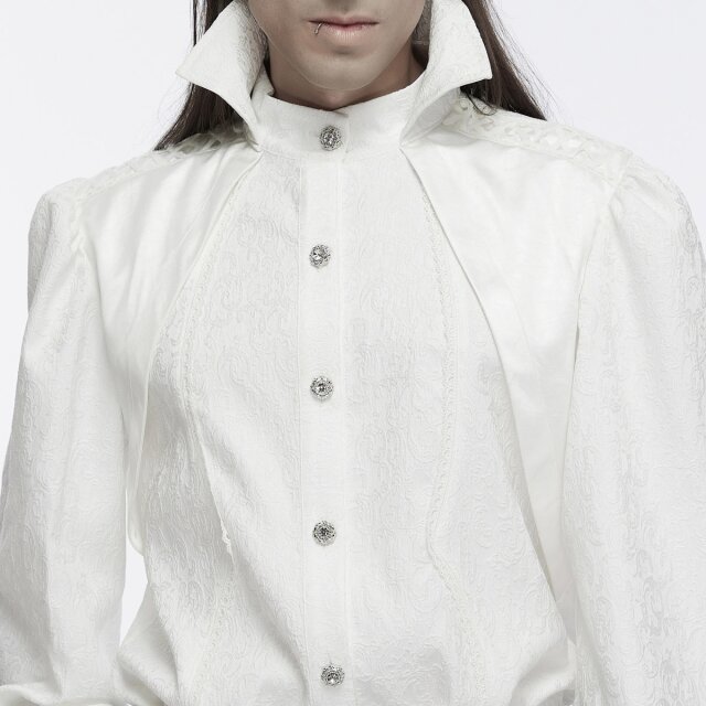 Punk Rave Victorian Goth Hemd Mr. Monstermacher mit Vampirkragen schwarz M
