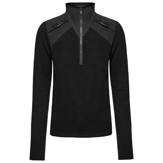 Punk Rave Cyber Goth Longsleeve Faithful Darkness mit Zip L-XL