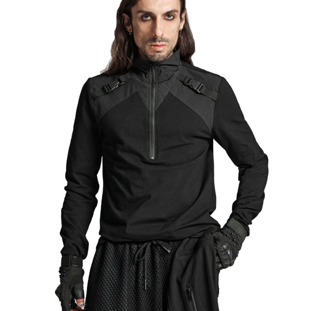 Punk Rave Cyber Goth Longsleeve Faithful Darkness mit Zip L-XL