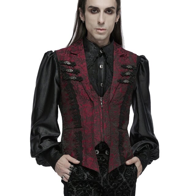 Dunkelromantische Punk Rave Weste Glory Anthem in rot oder schwarz rot-M