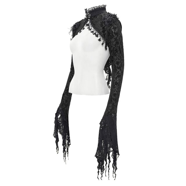 Dunkelromantisches Bolero Spark of Destiny mit 3D-Blüten 3XL-4XL