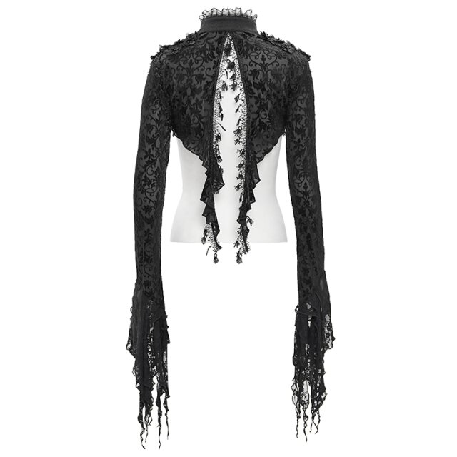 Dunkelromantisches Bolero Spark of Destiny mit 3D-Blüten 3XL-4XL