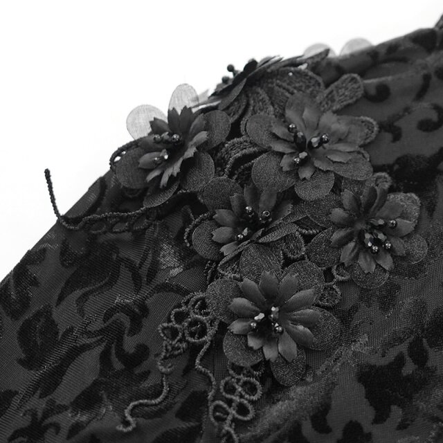 Dunkelromantisches Bolero Spark of Destiny mit 3D-Blüten 3XL-4XL