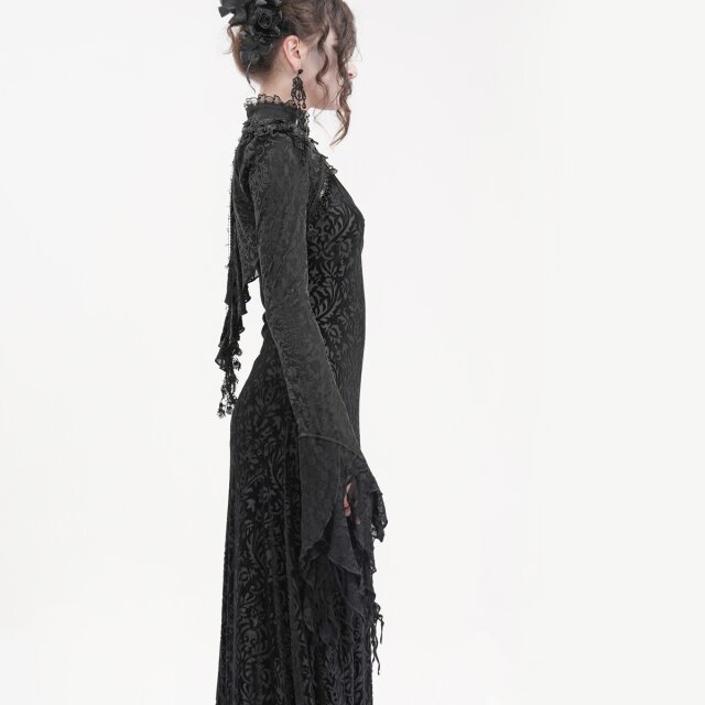 Dunkelromantisches Bolero Spark of Destiny mit 3D-Blüten 3XL-4XL