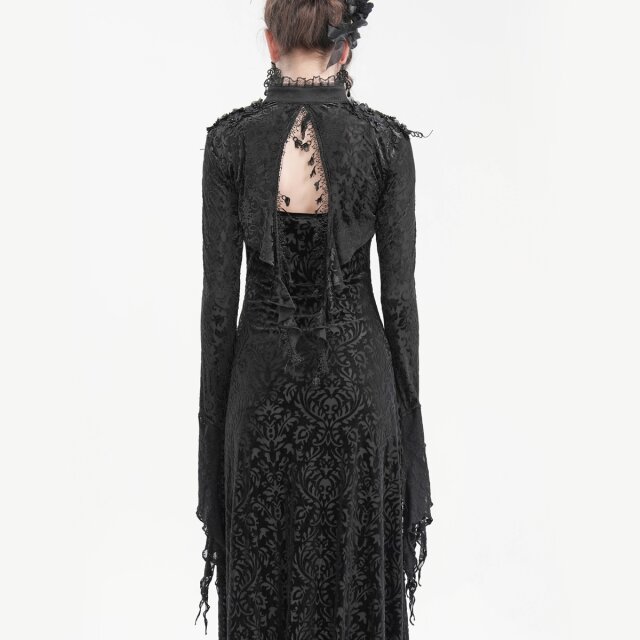 Dunkelromantisches Bolero Spark of Destiny mit 3D-Blüten 3XL-4XL