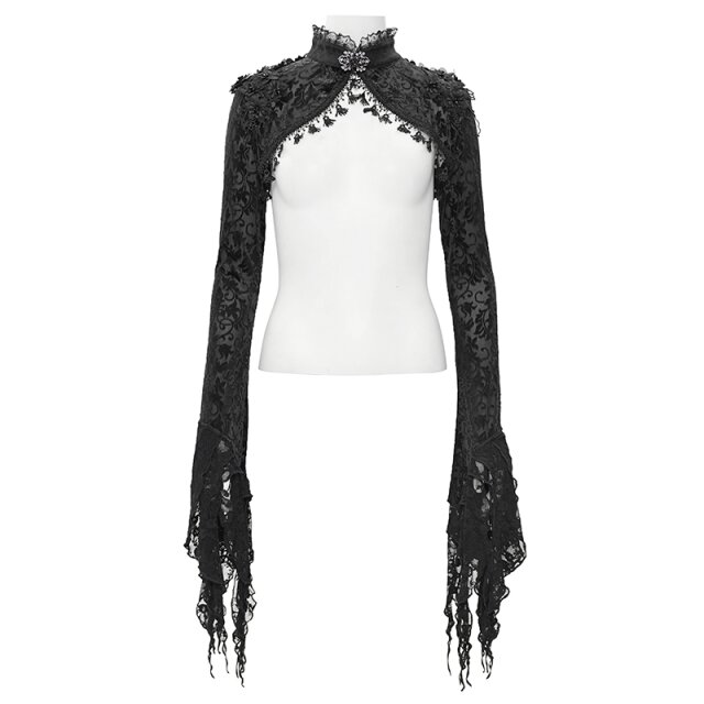 Dunkelromantisches Bolero Spark of Destiny mit 3D-Blüten 3XL-4XL