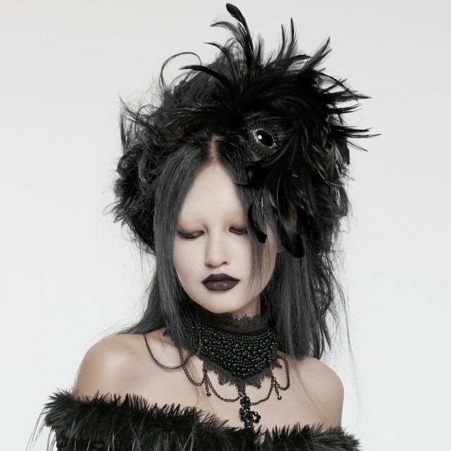 PUNK RAVE feather hair clip / brooch Fluffy Feather