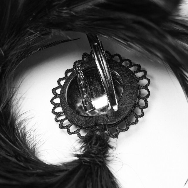 PUNK RAVE feather hair clip / brooch Fluffy Feather