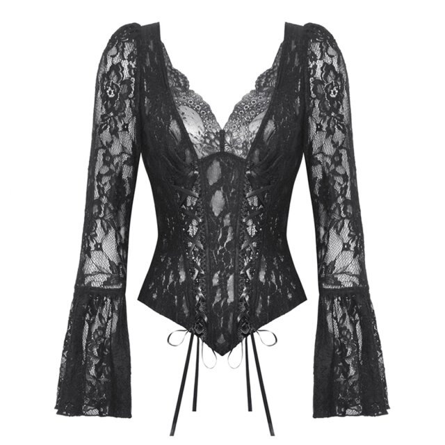 Dark Vices semi-transparent lace blouse