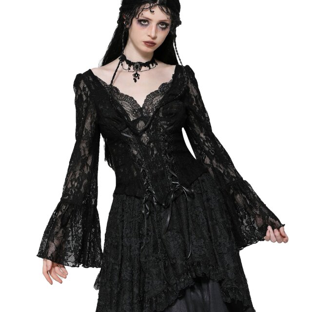 Dark Vices semi-transparent lace blouse