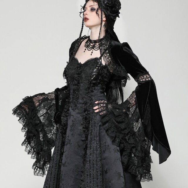 Long sleeve gothic velvet bolero Dramatic Sins