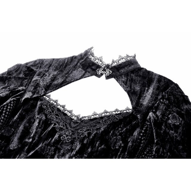 Dunkelromantisches Gothic Langarm-Shirt Wildrose Dreams S