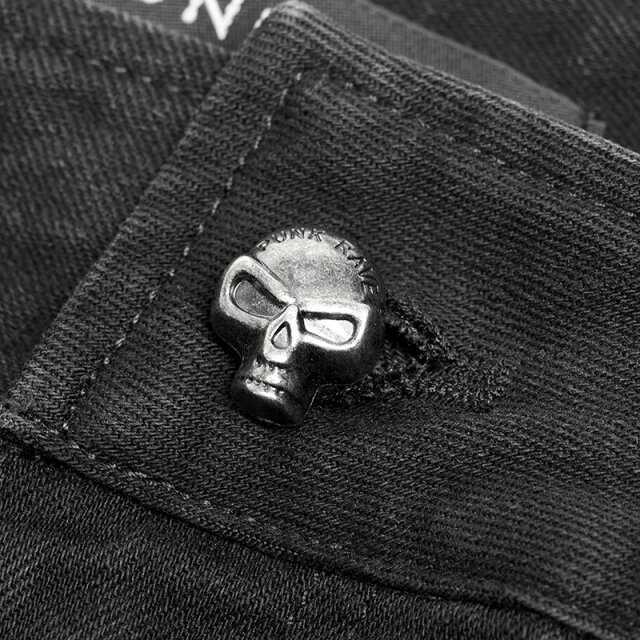 Punk Rave Gothic Jeans Born in the Shadows with corded panels
