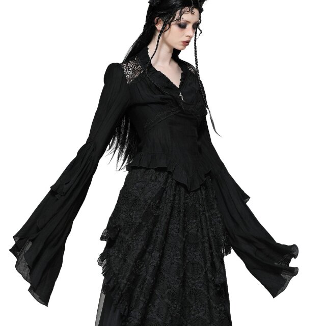 Victorian Goth Bluse Crucifix M