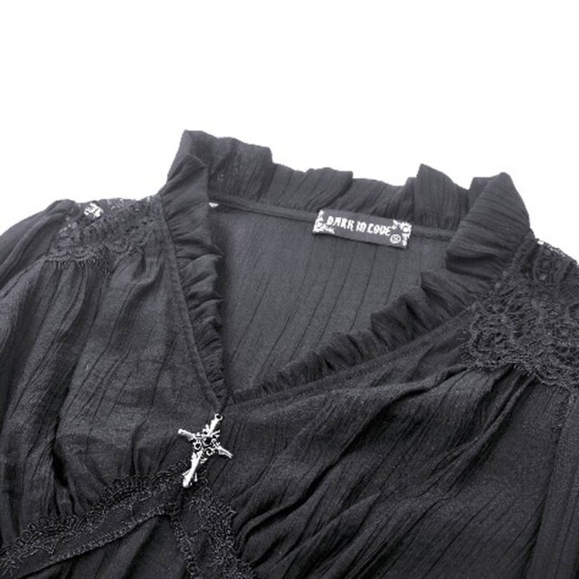 Victorian Goth Bluse Crucifix M