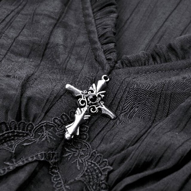 Dark Romantic Victorian Goth Shirt Crucifix