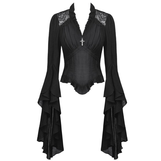 Dark Romantic Victorian Goth Shirt Crucifix