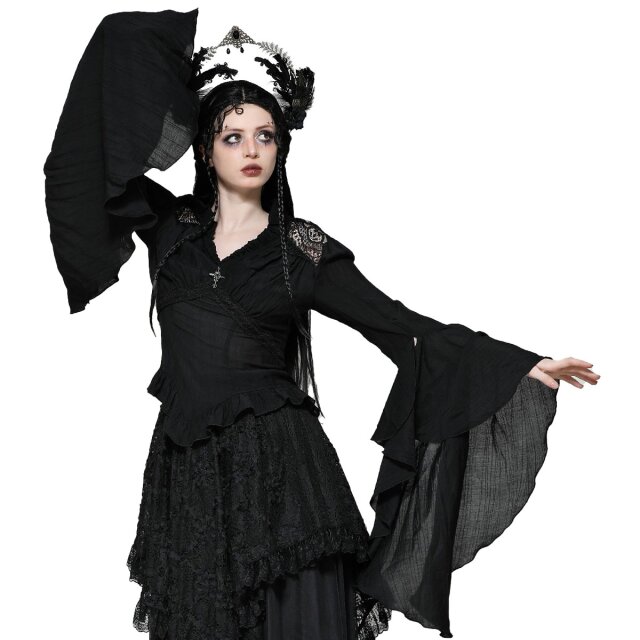 Dark Romantic Victorian Goth Shirt Crucifix