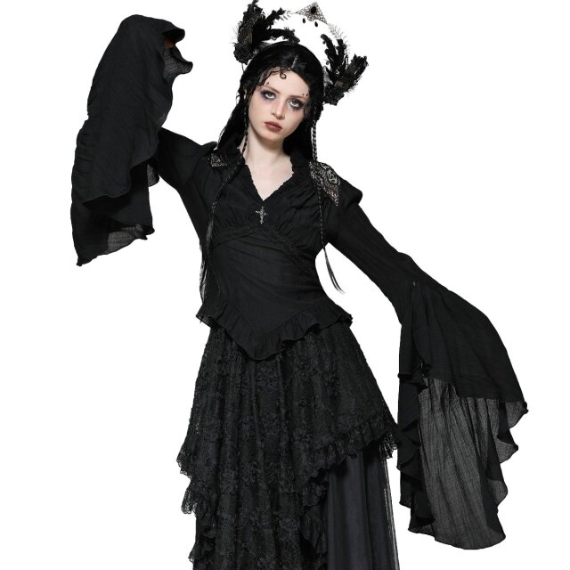 Dark Romantic Victorian Goth Shirt Crucifix
