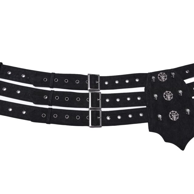 PUNK RAVE belt Desease with skull studs